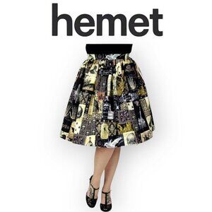 Edgar Allan Poe Gothic Skirt XS Stretch Waist Hemet The Raven Dark Fashion 🖤